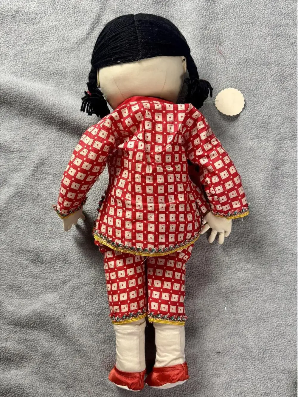 vintage‎ asian cloth dolls pair handmade fabric folk art soft dolls 12in